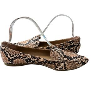 Steve Madden Feather Loafer Flats Womens 6 M Snake Print Faux‎ Leather Mob Wife